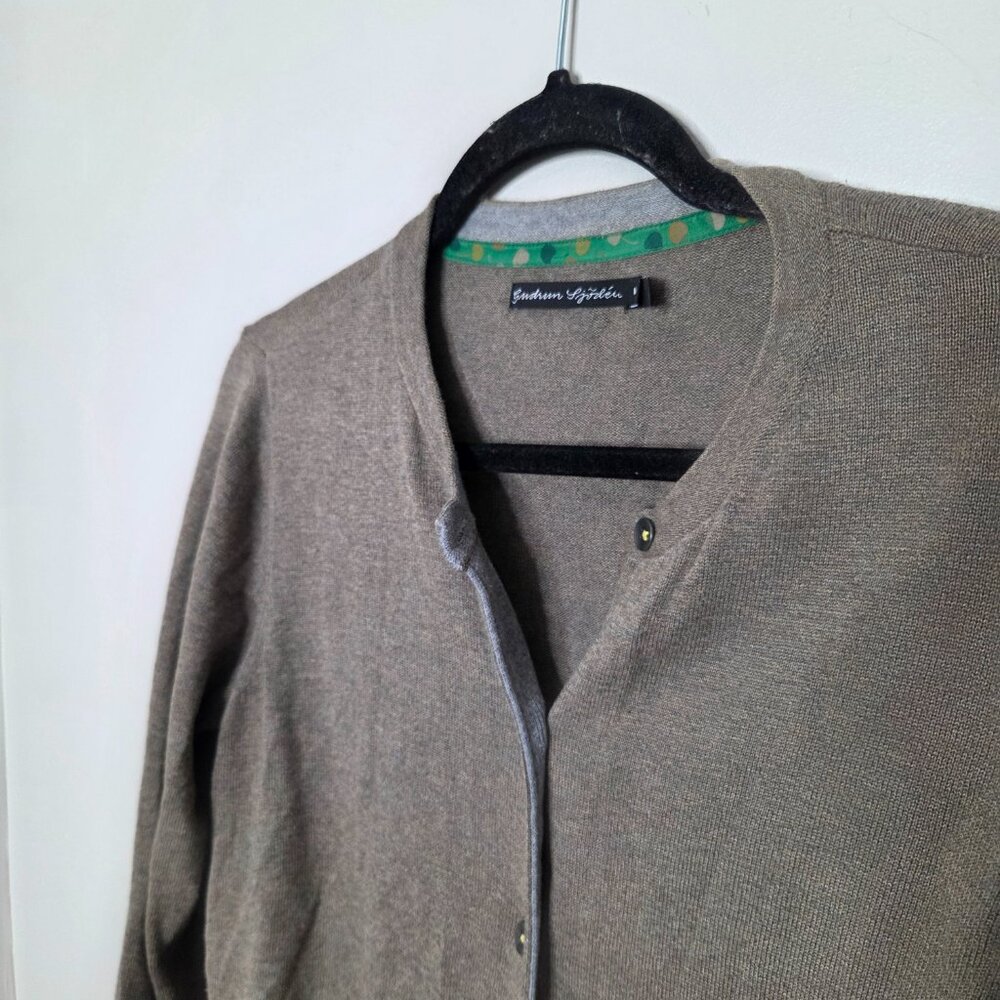 Gudrun Sjoden Solid Brown Button Down Cardigan Sw… - image 3